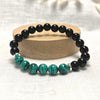 Bracelet "Energy Balance" in Malachite & Black Tourmaline