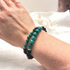 Bracelet "Energy Balance" in Malachite & Black Tourmaline