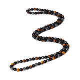 "3 Protections" Necklace in Hematite, Obsidian & Tiger's Eye