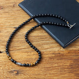 Black Obsidian & Tiger Eye "Shield of Wisdom" Necklace