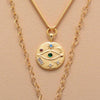 Double Necklace "Protective Heart" in Tiger's Eye