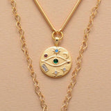 Double Necklace "Protective Heart" in Tiger's Eye