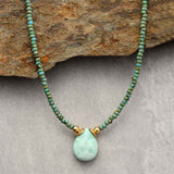 Amazonite Drop Necklace & Jasper Beads