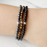 Ensemble "Balance & Courage" in Tiger's Eye, Onyx & Hematite