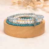 Ensemble "Ocean of Well-Being" in Turquoise, Howlite & Aquamarine