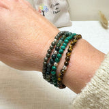 Ensemble "Protection & Healing" in Pyrite, Malachite, Tiger's Eye & Moss Agate