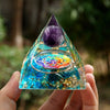 Orgone Pyramid "Abundance & Protection" in Amethyst & Blue Quartz