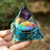 Orgone Pyramid "Abundance & Protection" in Amethyst & Blue Quartz