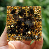 Orgone Pyramid "Anchor of Light" in Tiger's Eye & Black Obsidian