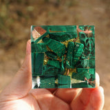 Orgone Pyramid "Tree of Life Reborn" in Peridot & Malachite.