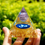 Orgone Pyramid of the Zodiac - Aries in Amethyst & Citrine