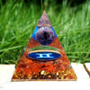 Zodiac Orgone Pyramid - Gemini in Red Agate & Amethyst