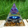 Zodiac Orgone Pyramid - Lion in Amethyst & Rutilated Quartz Tourmaline