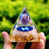 Zodiac Orgone Pyramid - Amethyst & Rose Quartz Fish