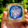 Orgone Pyramid of the Zodiac - Scorpio in Amethyst & Aquamarine