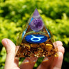 Zodiac Orgone Pyramid - Taurus in Amethyst & Tiger's Eye