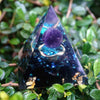 Orgone Pyramid "Divine Intuition" in Amethyst & Obsidian