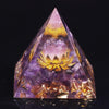 Orgonite pyramid "Divine Lotus" in Amethyst