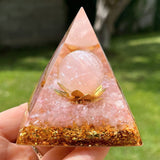 Orgone Pyramid "Heart Opening" in Rose Quartz: Experience Love and Harmony