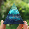 Orgone Pyramid "Sadhana" in Turquoise & Black Obsidian