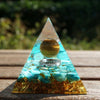 Orgone Pyramid "Magic Sun" in Turquoise & Tiger's Eye