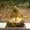 Orgone Pyramid "Surya - Tree of Happiness" in Tiger's Eye & Peridot