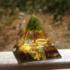 Orgone Pyramid "Surya - Tree of Happiness" in Tiger's Eye & Peridot