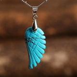 Angel Wing Pendant in Natural Stone