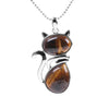 Natural Stone Cat Pendant