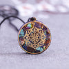 Orgonite Pendant "Sri Yantra" in Turquoise & Tiger's Eye