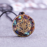 Orgonite Pendant "Sri Yantra" in Turquoise & Tiger's Eye