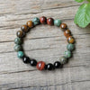 Bracelet "Protective Energies" in Tiger's Eye, Bull's Eye & African Turquoise