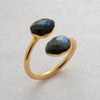 Gold Ring Labradorite Natural Stone Ring Natural Stone Jewelry