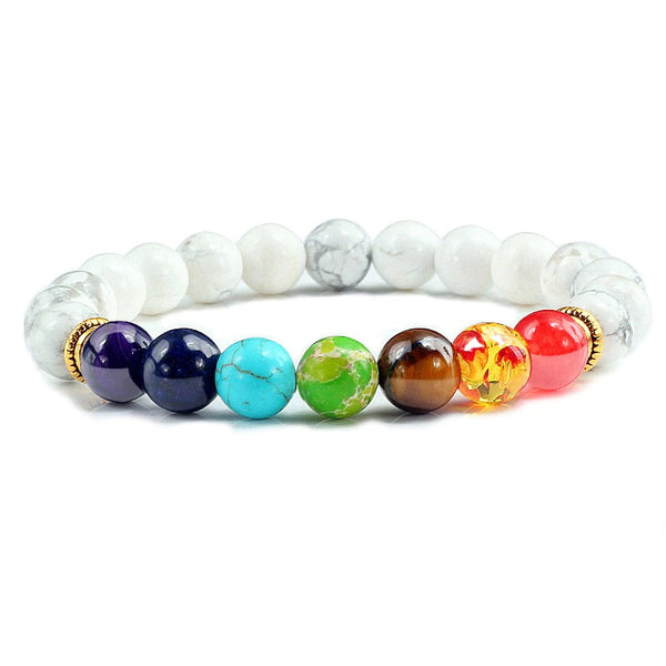 White 7 chakras bracelet.