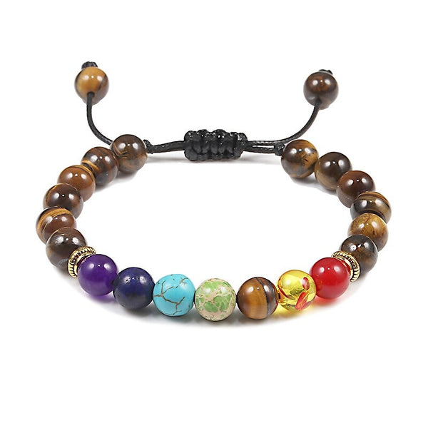 7 chakra healing bracelet in tiger eye