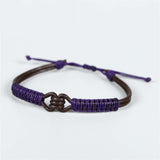 Tibetan stress-relief bracelet in purple.