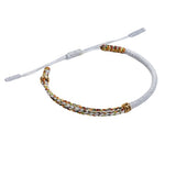 Semi woven white Tibetan bracelet