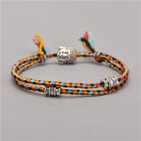 Ethnic Tibetan Buddhist T-Style Colorful Amulet Bracelets for Women and Men Made of Silk