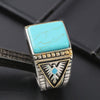 Vintage Square Turquoise Ring for Men