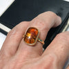 Silver Ring with Natural Amber Stone