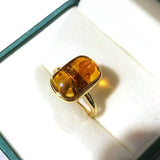 Silver Ring with Natural Amber Stone