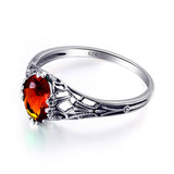 Vintage Sterling Silver Ring with Amber Stone