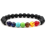 New 7 Chakra Bracelet Men Black Lava Healing Balance Beads Reiki Buddha Prayer Stone 8.jpg 640x640 8