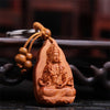 Wooden Buddha keychain