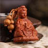 New Special Offer Natural Wood Kuan Yin Pendant Keychain for Unisex Best Gift