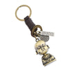 Vintage punk little Buddha monk pendant keychain hand-woven retro car