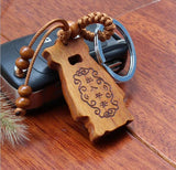 Buddha Keychain - Peach Wood