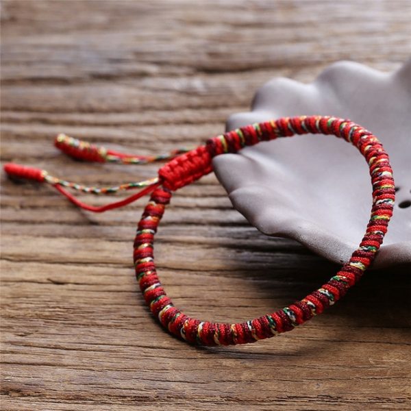 Tibetan Lucky Buddhist Bracelets Bracelets For Men Women Hand Knots Red Cord Wrap Cuff