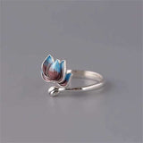 Bohemian Vintage Style Lotus Flower Design Ring
