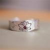 Natural Stone Ring in Zinc Alloy with Lotus Flower Design